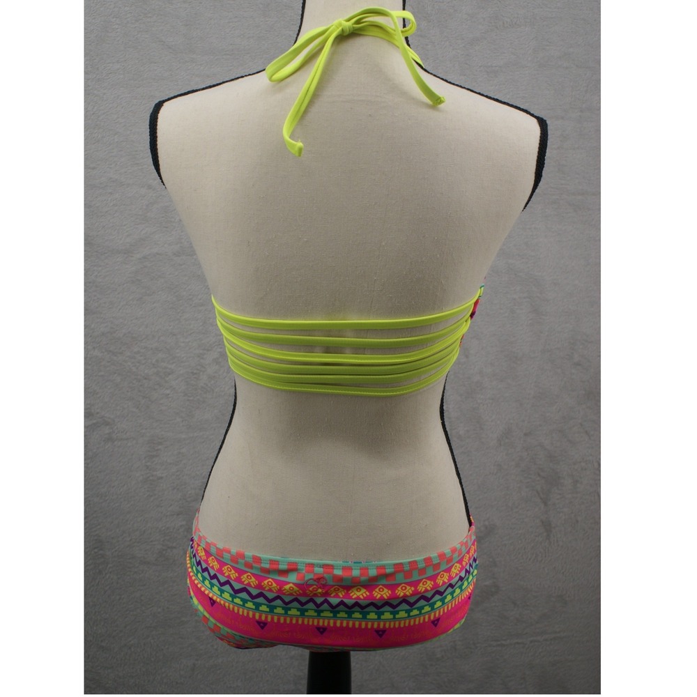 OP Ocean Pacific Womens Neon Tribal Print Monokini Cutout Swimsuit Multi M 7-9 - Picture 3 of 13